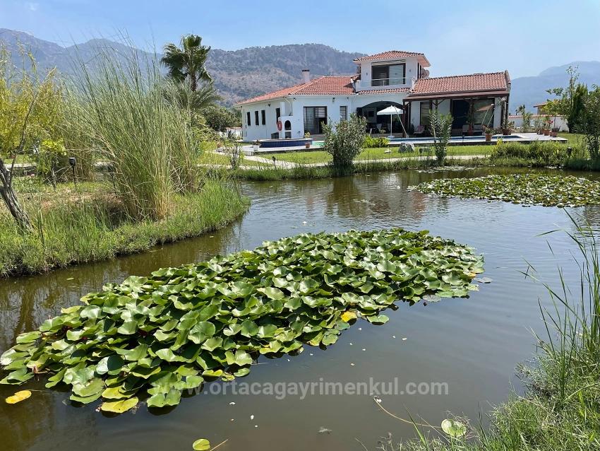 Luxury 4+1 Villa For Sale On A 7000M2 Plot With Dalyan Iztuzu Beach View